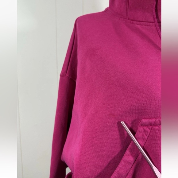 Nike Phoenix Sz S Oversized Hoodie Women Hot Fuchsia Center Swoosh Embroidered - Picture 12 of 13